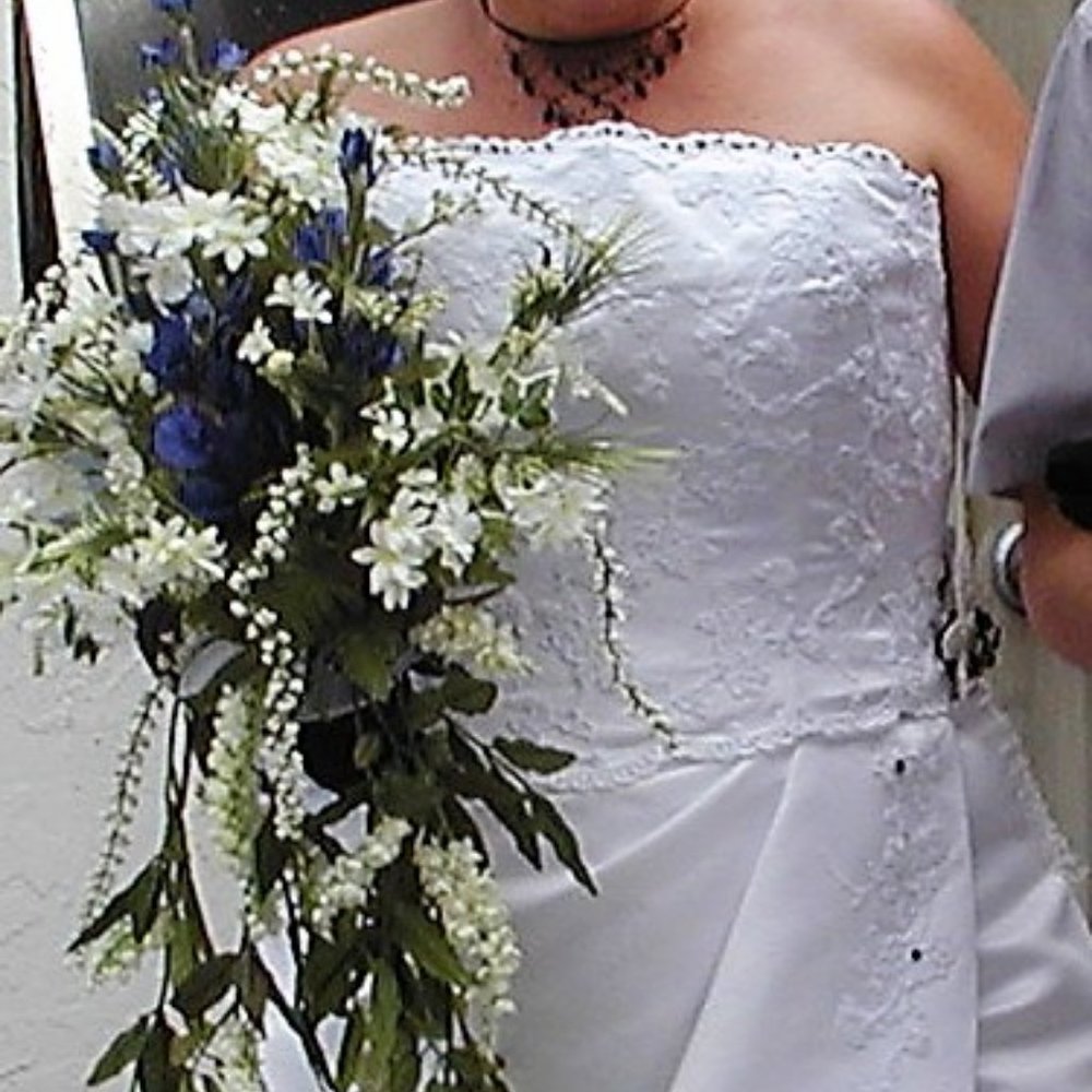 White Ball Gown Bridal strapless Summer Fall Full Figure